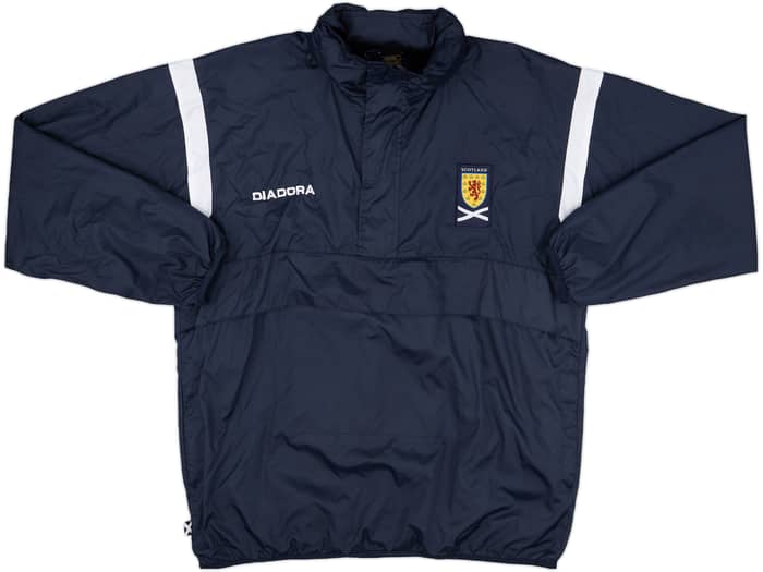 2004-05 Scotland Diadora Hooded 1/4 Zip Rain Jacket - 8/10 - (L)