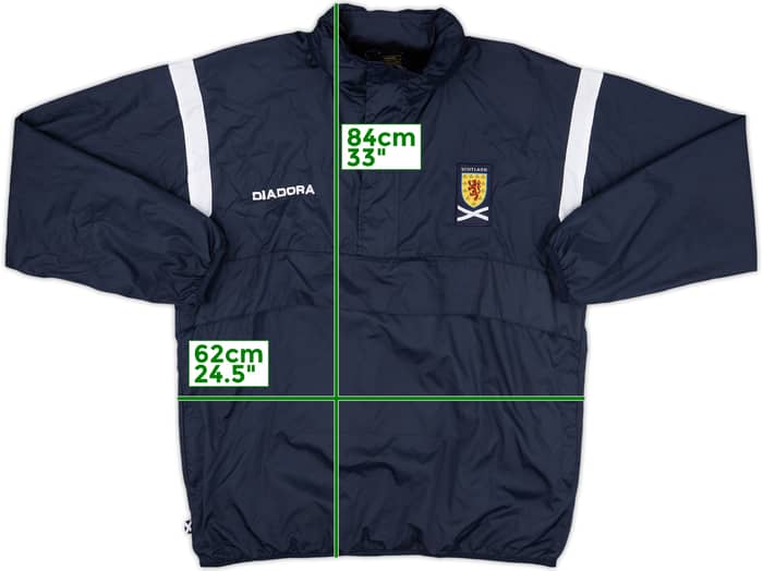 2004-05 Scotland Diadora Hooded 1/4 Zip Rain Jacket - 8/10 - (L)
