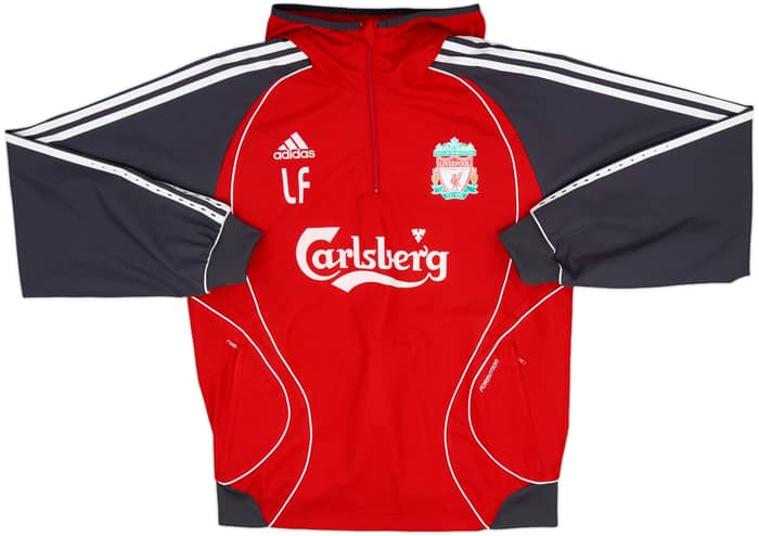 2006-07 Liverpool Staff Issue adidas 1/4 Zip Hooded Rain Jacket LF' - 8/10 - (S)