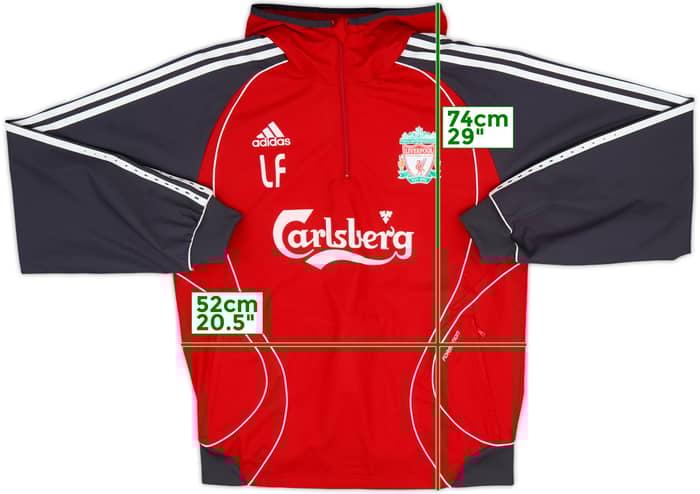 2006-07 Liverpool Staff Issue adidas 1/4 Zip Hooded Rain Jacket LF' - 8/10 - (S)