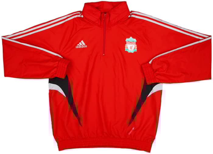 2008-09 Liverpool adidas 1/4 Zip Hooded Rain Jacket - 8/10 - (L/XL)