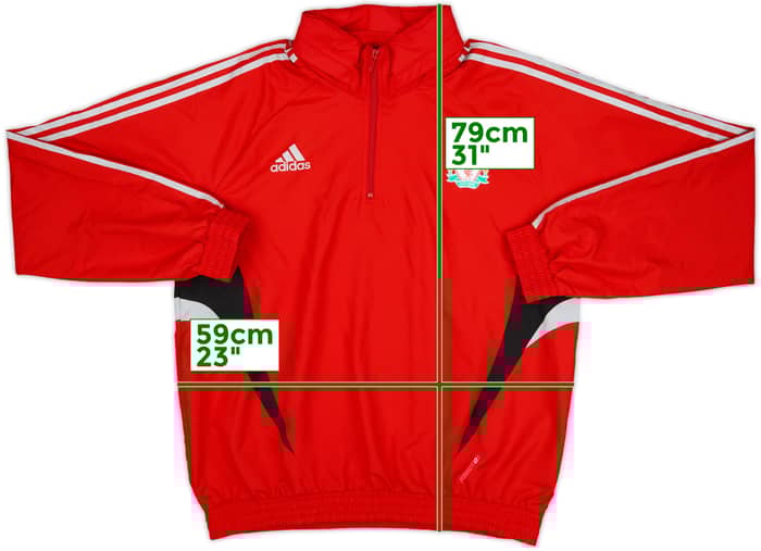 2008-09 Liverpool adidas 1/4 Zip Hooded Rain Jacket - 8/10 - (L/XL)