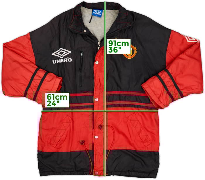 1996-97 Manchester United Umbro Padded Bench Coat - 8/10 - (L)