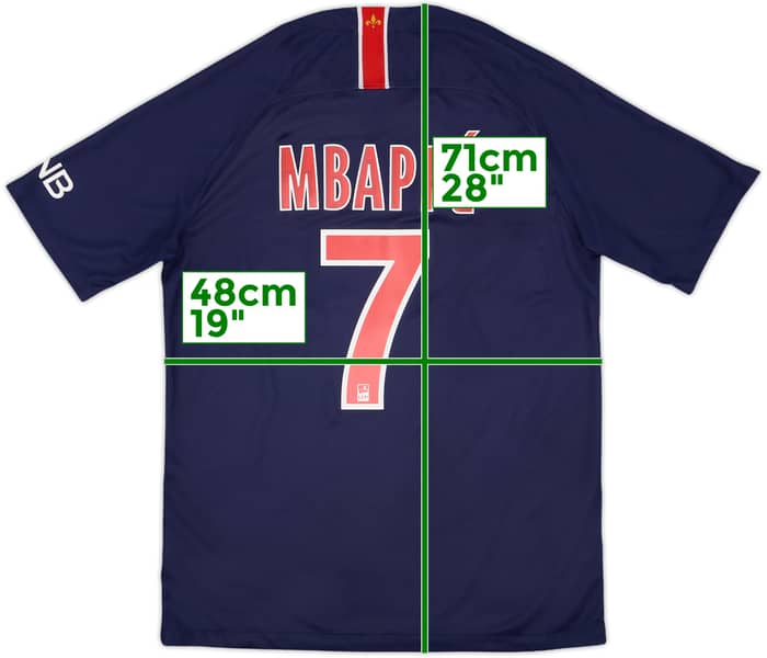 2018-19 Paris Saint-Germain Home Shirt Mbappe #7 - 9/10 - (M)