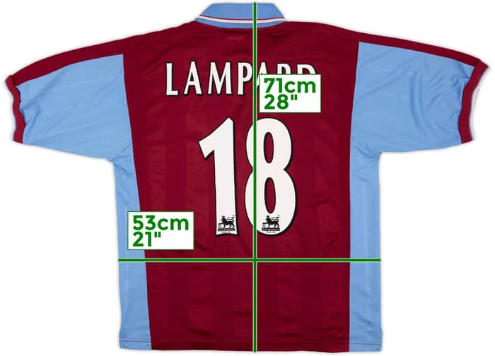1997-98 West Ham Home Shirt Lampard #18 - 6/10 - (M)