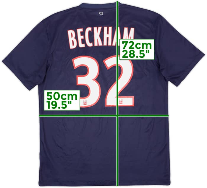 2012-13 Paris Saint-Germain Home Shirt Beckham #32 - 6/10 - (M)