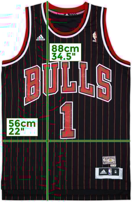 1995-96 Chicago Bulls Rose #1 adidas Hardwood Classics Swingman Alternate Jersey - 8/10 - (M)