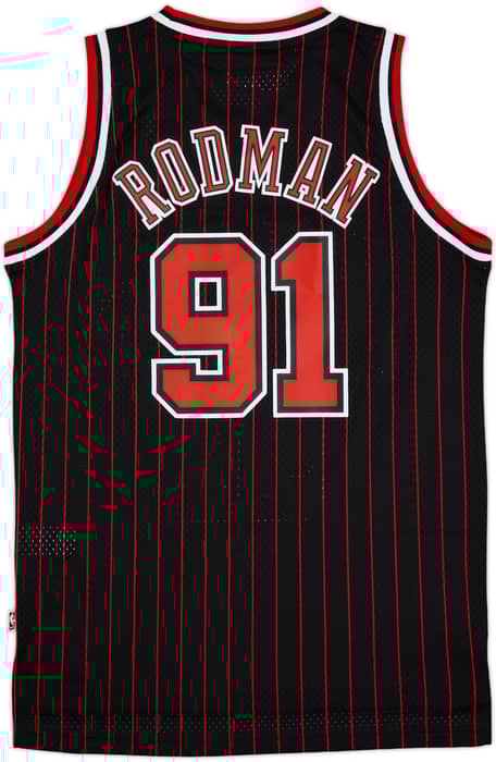 1995-96 Chicago Bulls Rodman #91 adidas Hardwood Classics Swingman Alternate Jersey (M)