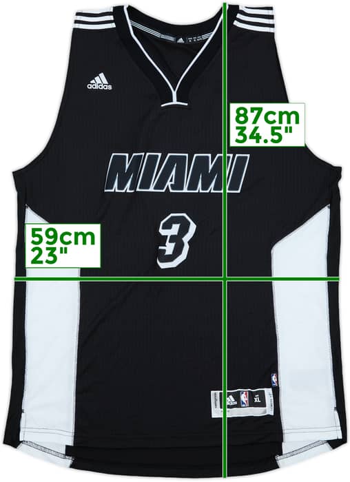 2014-15 Miami Heat Wade #3 adidas Swingman Alternate Jersey - 10/10 - (XL)