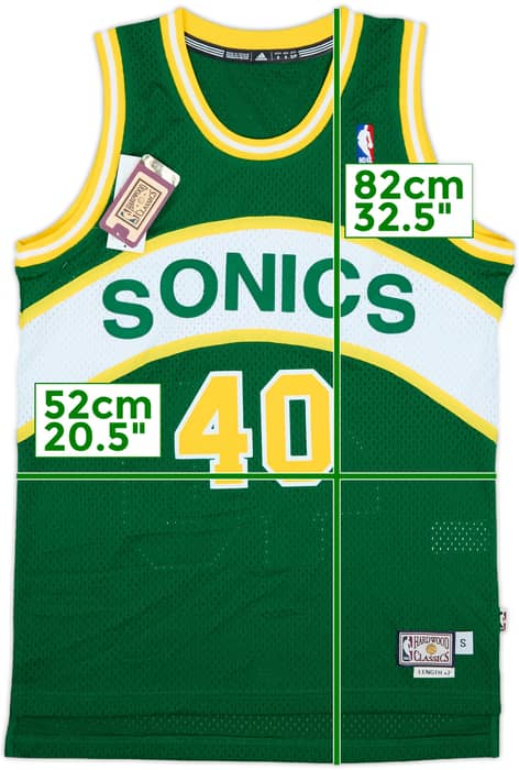 1989-90 Seattle SuperSonics Kemp #40 adidas Hardwood Classics Swingman Away Jersey (S)
