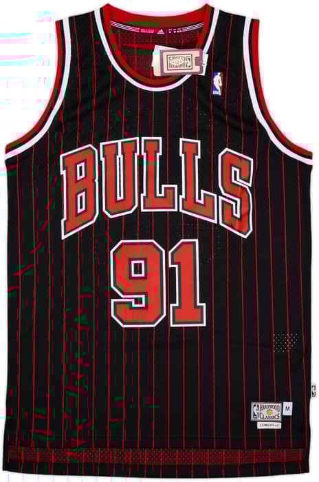 1995-96 Chicago Bulls Rodman #91 adidas Hardwood Classics Swingman Alternate Jersey (M)