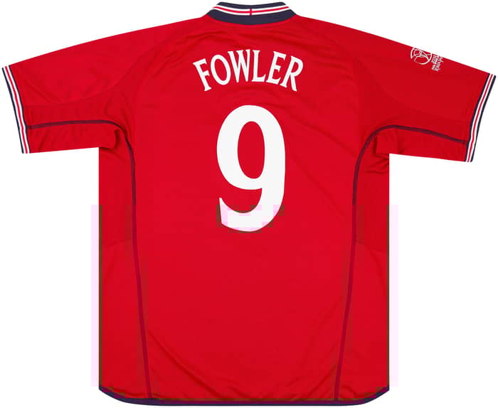 2002 England Match Issue World Cup Signed Away Shirt Fowler #9