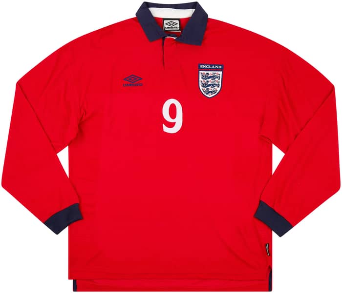1999-01 England Match Issue Away L/S Shirt #9 (Shearer)