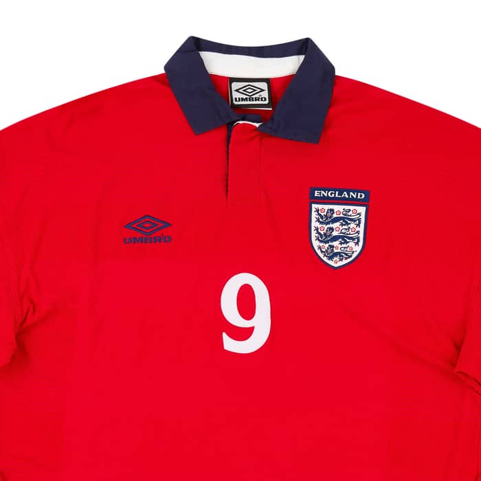 1999-01 England Match Issue Away L/S Shirt #9 (Shearer)