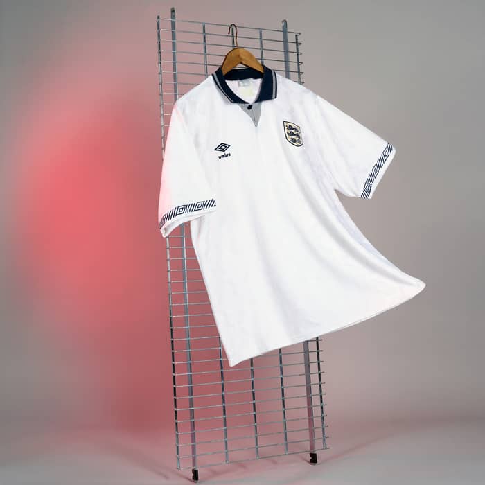 1990-92 England Maillot Domicile