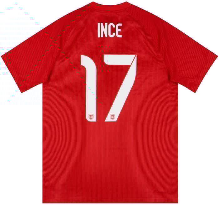 2014 England U-21 Match Issue Away Shirt Ince #17