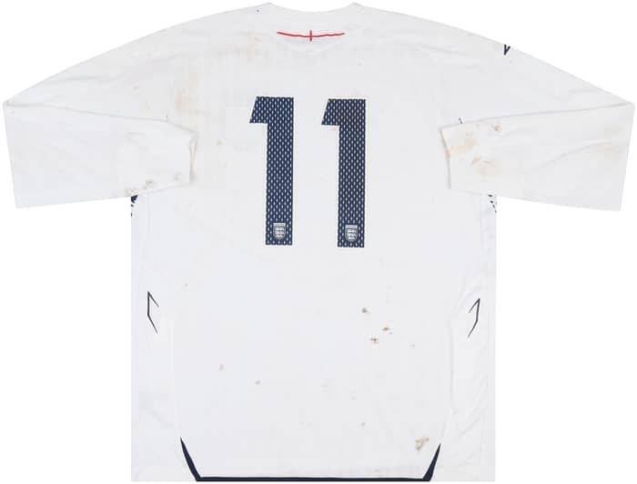 2008 England U-17 Match Worn Home L/S Shirt #11 (Ince)