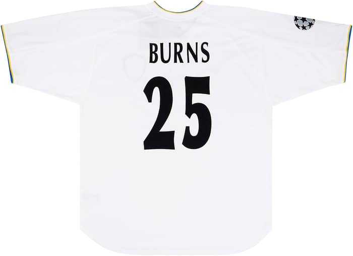 2000-01 Leeds United Match Issue Champions League Home Shirt Burns #25 (v Real Madrid)