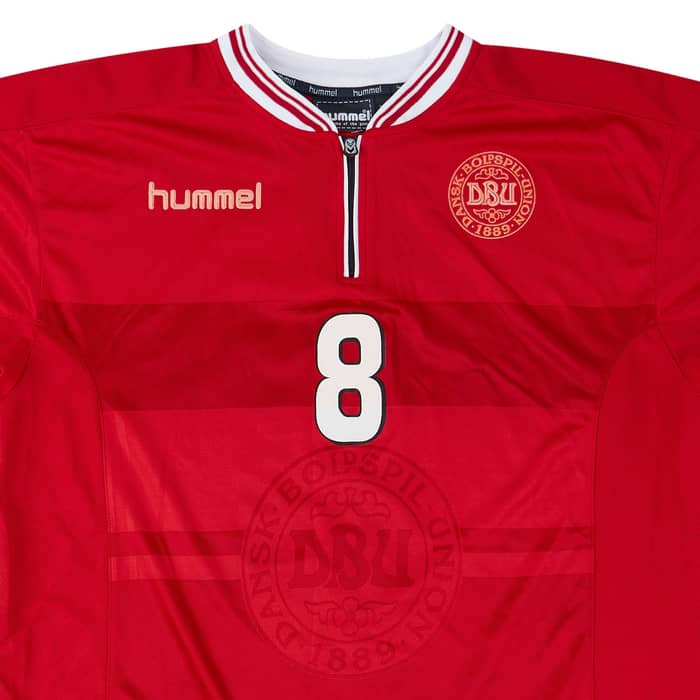 2000-02 Denmark Match Issue Home Shirt #8 (Jensen)