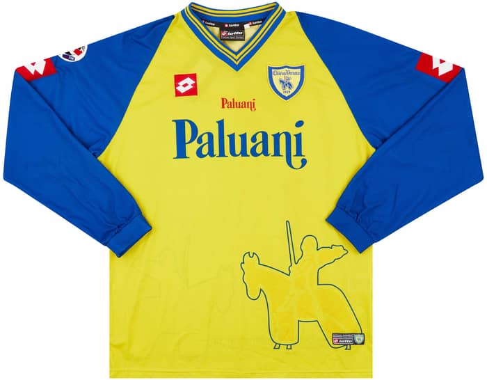 2003-04 Chievo Verona Match Issue Home L/S Shirt Zanchetta #26 (v Brescia)