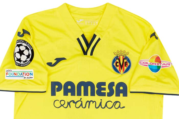 2021-22 Villarreal Match Issue Champions League Home Shirt Mario Gaspar #2 (v Man Utd)