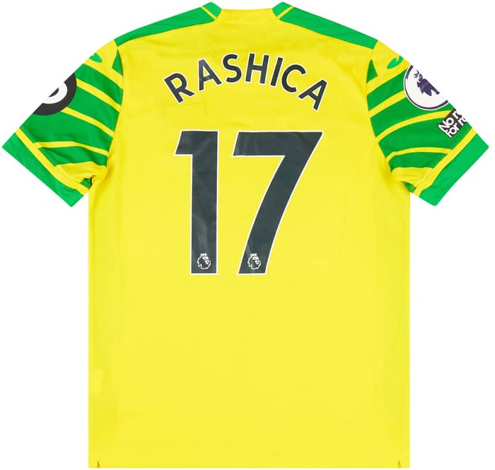 2021-22 Norwich Match Issue Home Shirt Rashica #17 (v Man City)
