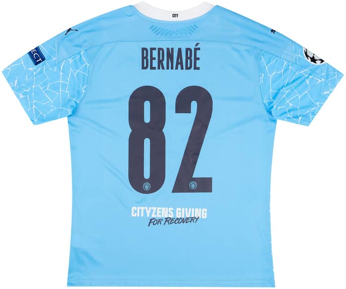 2020-21 Manchester City Champions League Final Home Shirt Bernabe #82 (v Chelsea)