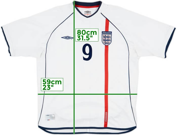 2001-03 England Home Shirt Fowler #9 - 7/10 - (XL)