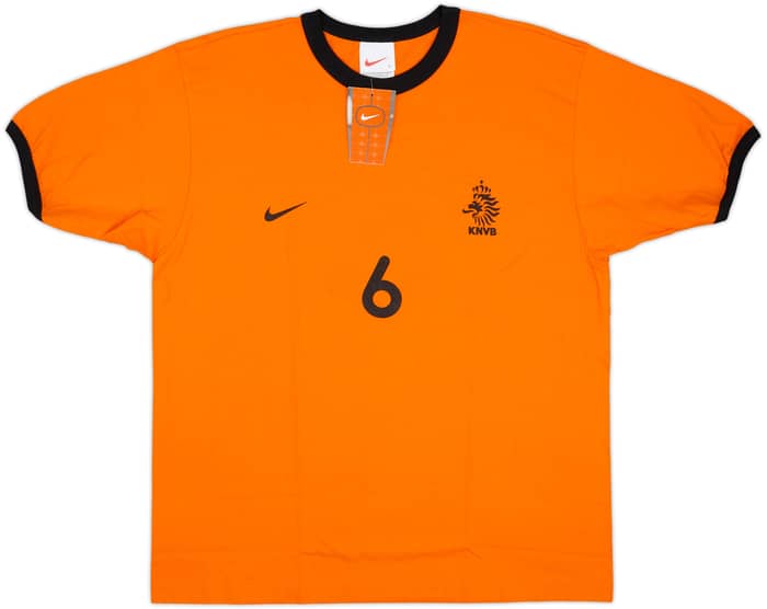 2000-01 Netherlands Nike Cotton Tee R. De Boer #6 (L)