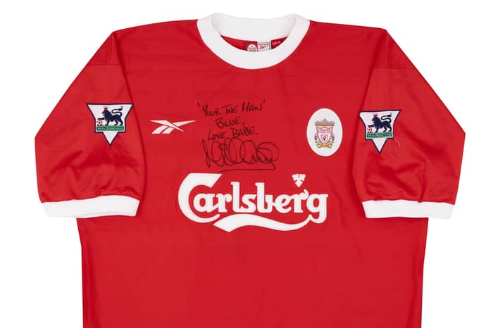 1998-99 Liverpool Match Issue Signed Home Shirt Owen #10