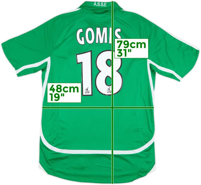 2006-07 Saint Etienne Home Shirt Gomis #18 - 6/10 - (M)
