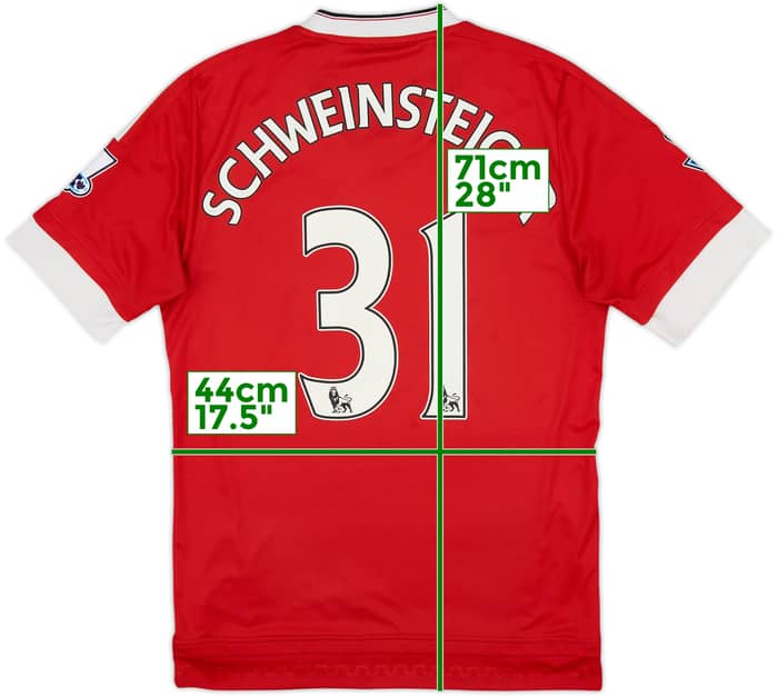 2015-16 Manchester United Home Shirt Schweinsteiger #31 - 6/10 - (S)