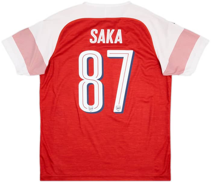 2018-19 Arsenal Home Shirt Saka #87 - 4/10 - (L)