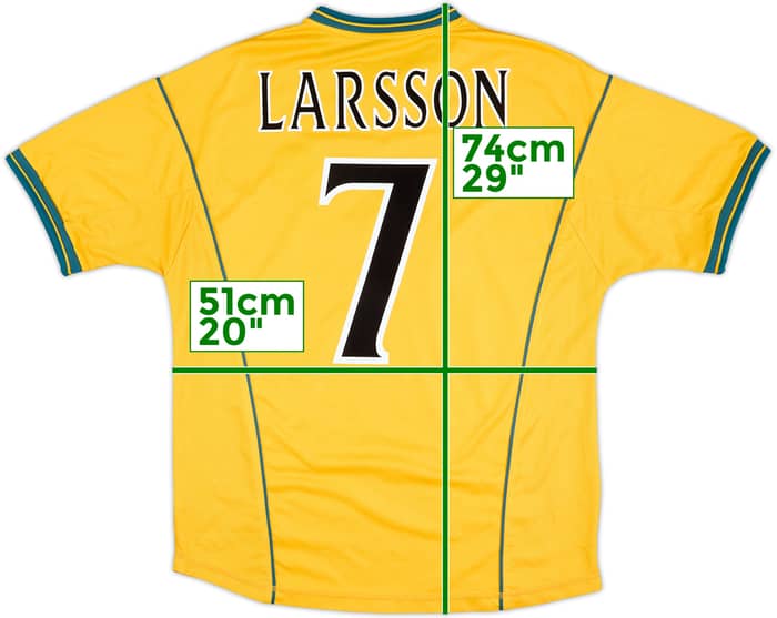 2000-02 Celtic Away Shirt Larsson #7 - 7/10 - (L)