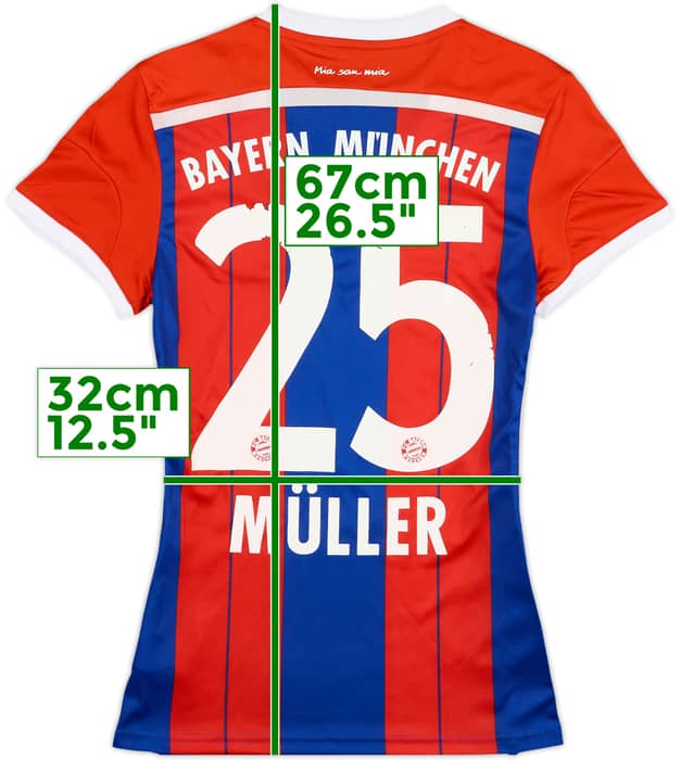 2014-15 Bayern Munich Home Shirt Muller #25 - 5/10 - (Women's S)