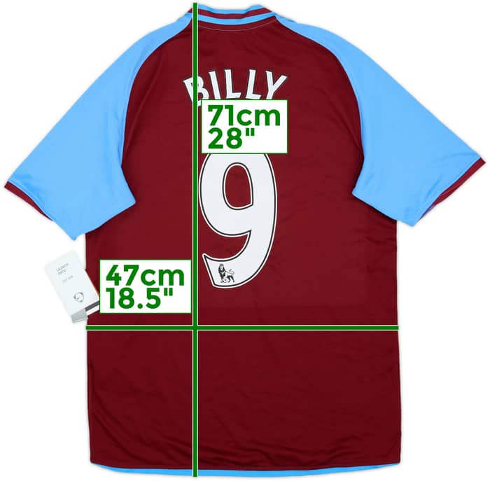 2008-09 Aston Villa Home Shirt Billy #9 (XL.Boys)