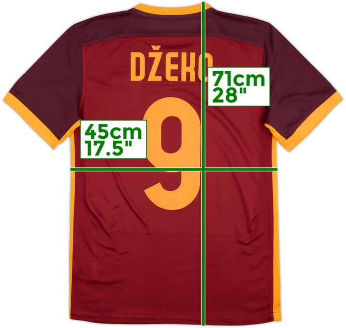 2015-16 Roma Home Shirt Dzeko #9 - 6/10 - (S)
