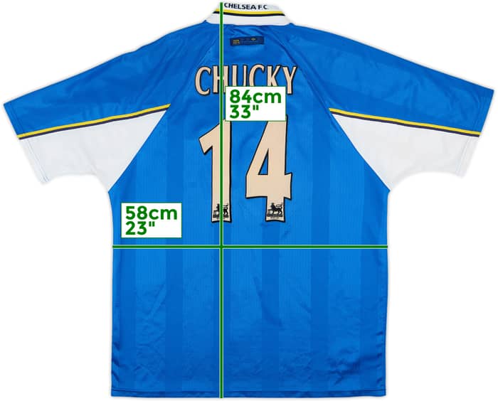 Camiseta de local del Chelsea 1997-99 Chucky #14 - 6/10 - (XL)