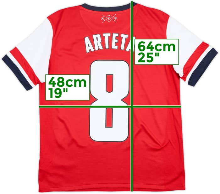 2012-14 Arsenal Home Shirt Arteta #8 - 8/10 - (XL.Boys)