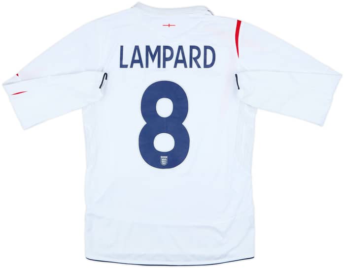 2005-07 England Home L/S Shirt Lampard #8 - 8/10 - (S)