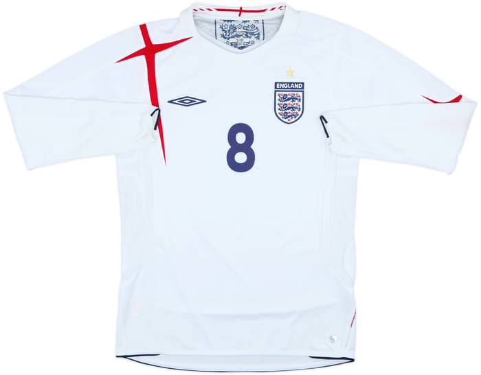 2005-07 England Home L/S Shirt Lampard #8 - 8/10 - (S)
