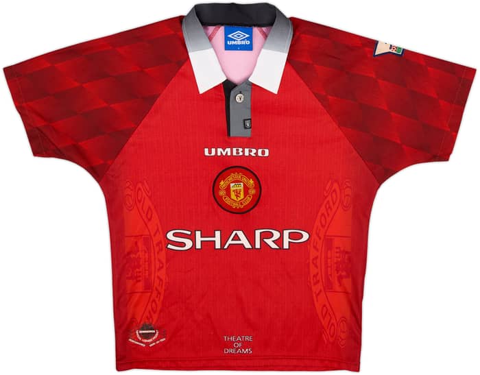 1996-98 Manchester United Home Shirt - 8/10 - (Y)