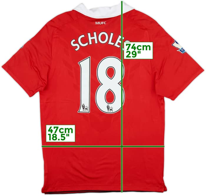 2010-11 Manchester United Home Shirt Scholes #18 - 6/10 - (M)