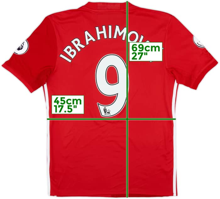 2016-17 Manchester United Home Shirt Ibrahimovic #9 - 6/10 - (S)