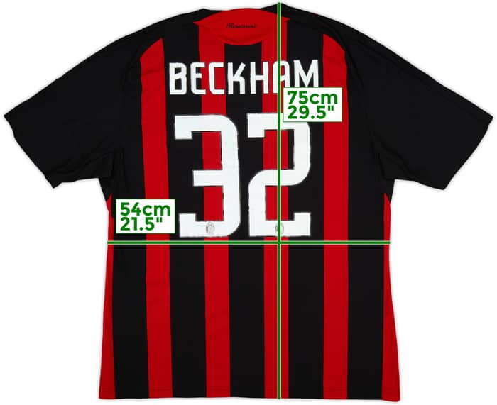 2008-09 AC Milan Home Shirt Beckham #32 - 4/10 - (XL)