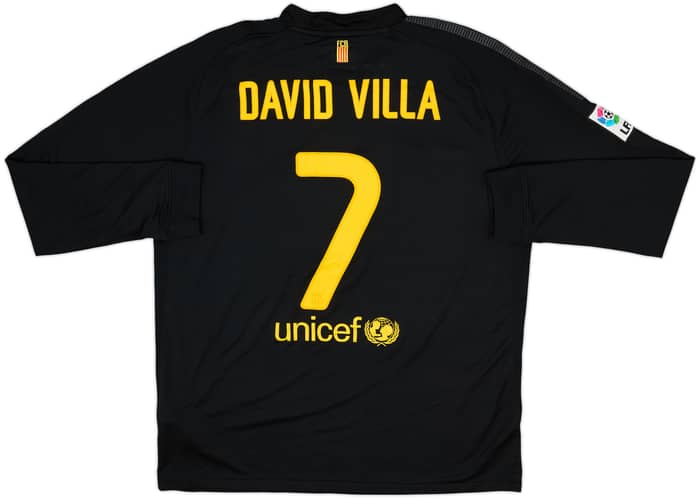 2011-12 Barcelona Away L/S Shirt David Villa #7 - 5/10 - (XL)