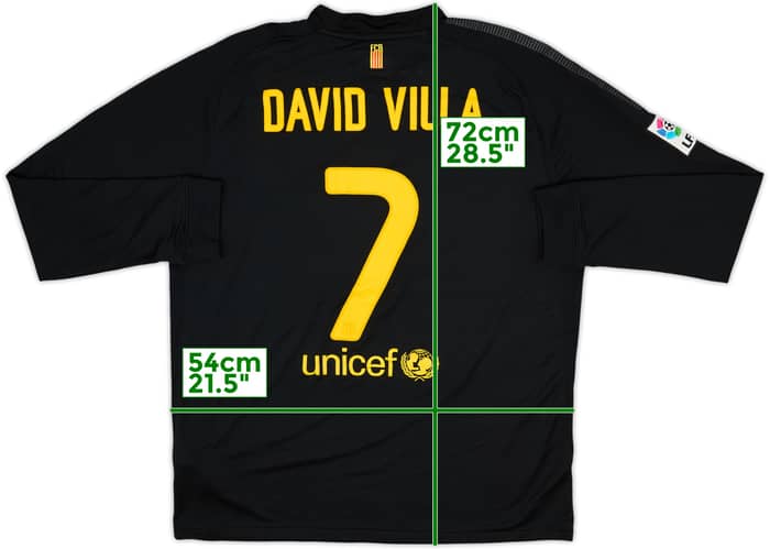2011-12 Barcelona Away L/S Shirt David Villa #7 - 5/10 - (XL)