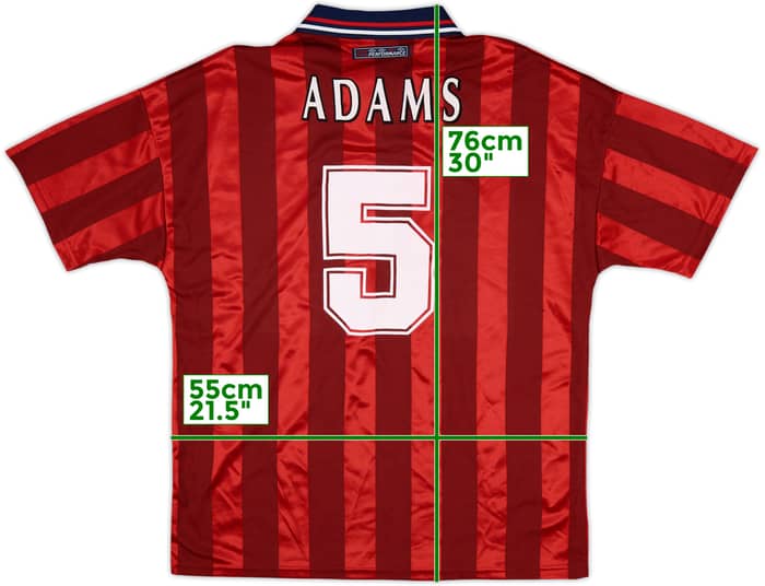 1997-99 England Away Shirt Adams #5 - 9/10 - (L)