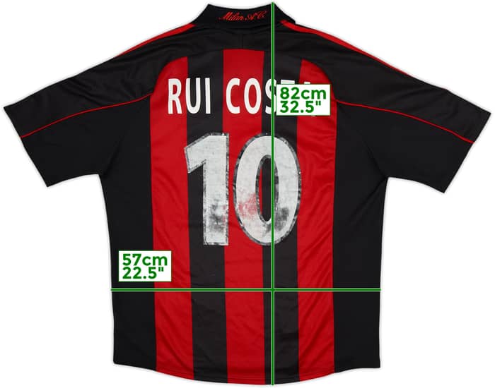 2000-02 AC Milan Home Shirt Rui Costa #10 - 5/10 - (XL)