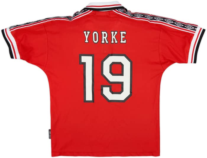 1998-00 Manchester United Home Shirt Yorke #19 - 6/10 - (L.Boys)